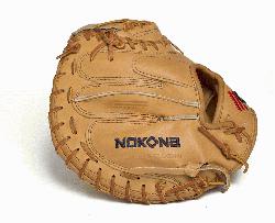 rican made Nokona catchers mitt made of top grain leather and closed web. Made with full Sandsto